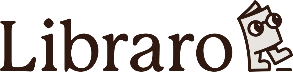 Libraro Logo with text and walking book logo