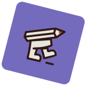 purple pen Sticker